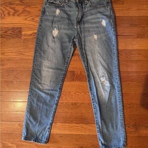 GAP Distressed Blue Jeans girlfriend style size 12